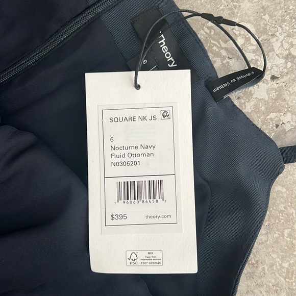 Theory Square Neck Sleeveless Jumpsuit, Navy Size 6 New w/Tag Retail $395 - Picture 10 of 11